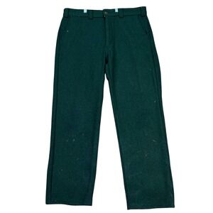 VTG Codet 214 Pants Mens 36x33 Green Straight Leg Flat Front Wool Blend Hunting
